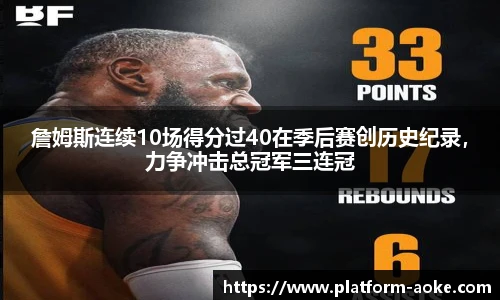 詹姆斯连续10场得分过40在季后赛创历史纪录，力争冲击总冠军三连冠